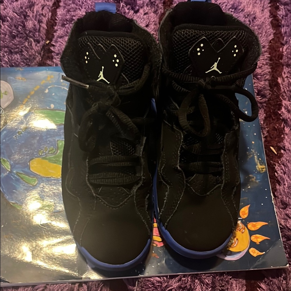 Kids Black and Blue Jordan Shoes